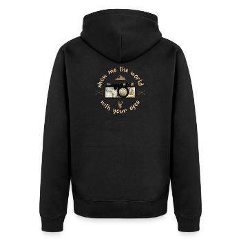 Show me the world - Veste à capuche bio Premium Unisexe - noir - Dos - Nico (187cm)
