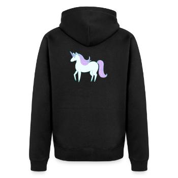 La dernière licorne douce - Veste à capuche bio Premium Unisexe - noir - Dos - Nico (187cm)