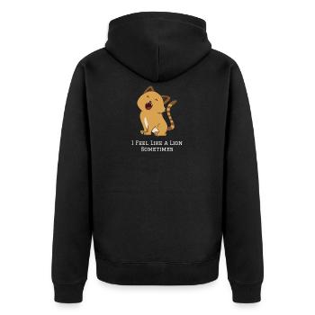 je me sens comme un lion cadeau chat - Veste à capuche bio Premium Unisexe - noir - Dos - Nico (187cm)
