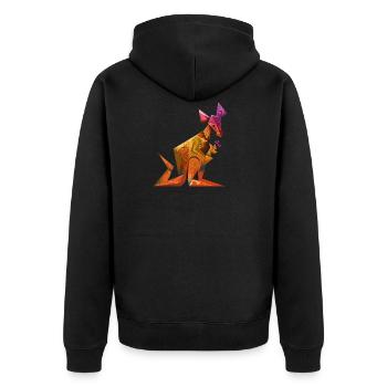 kangaroo - Unisex Premium Organic Zip Hoodie - black - Back - Nico (187cm)