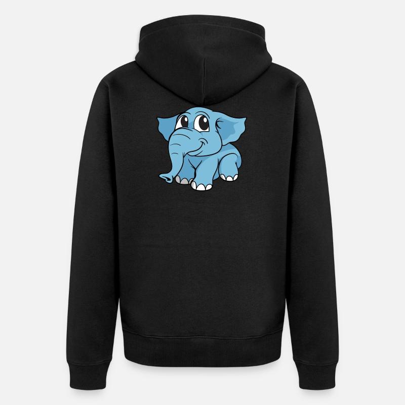 Elephant Elefant - Unisex Premium Bio Zip Hoodie - Schwarz