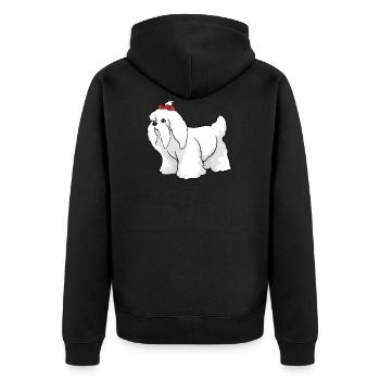chien maltais - Veste à capuche bio Premium Unisexe - noir - Dos - Nico (187cm)