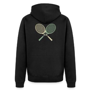 tennis rackets sports ideas ideas - Unisex Premium Organic Zip Hoodie - black - Back - Nico (187cm)