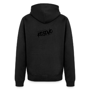 kosovo shirt albanian proud - Unisex Premium Bio Zip Hoodie - Schwarz - Hinten - Nico (187cm)