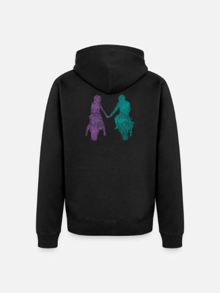 Motorcyclist couple - Unisex Premium Organic Zip Hoodie - black
