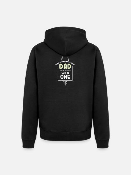 Far of the Wild One Funny baby gave - Premium økologisk unisex-hættejakke - sort