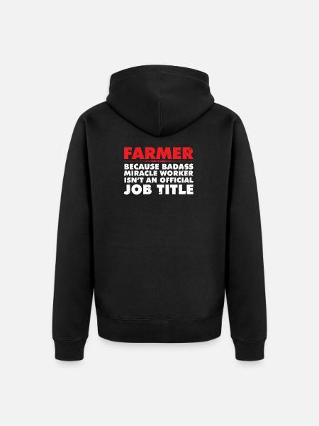 FARMER - Unisex Premium Bio Zip Hoodie - Schwarz