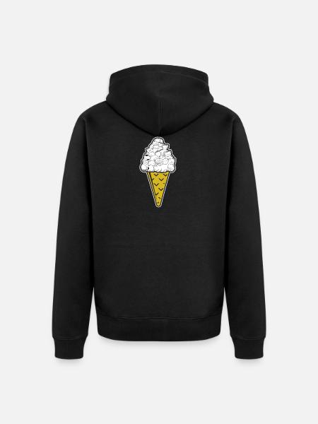 Cute Ice Cream Kat voor Cat Lovers Gift - Premium økologisk unisex-hættejakke - sort