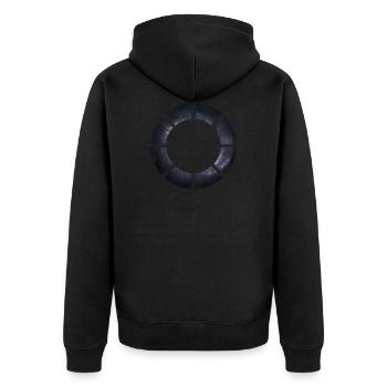 ESPACE CERCLES GRUNGE CERCLES - Veste à capuche bio Premium Unisexe - noir - Dos - Nico (187cm)
