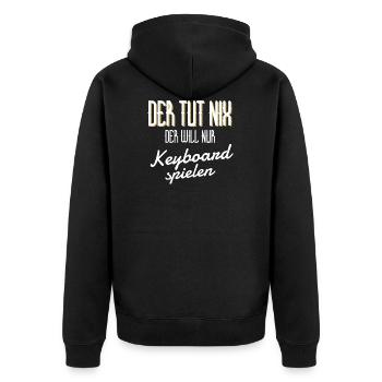 Keyboard - lustiges Geschenk - Unisex Premium Bio Zip Hoodie - Schwarz - Hinten - Nico (187cm)