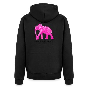 Pink Panther Elephant - Unisex Premium Organic Zip Hoodie - black - Back - Nico (187cm)