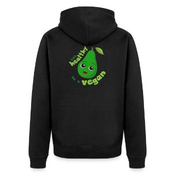 Vivre en bonne santé, est un végétalien, - Veste à capuche bio Premium Unisexe - noir - Dos - Nico (187cm)