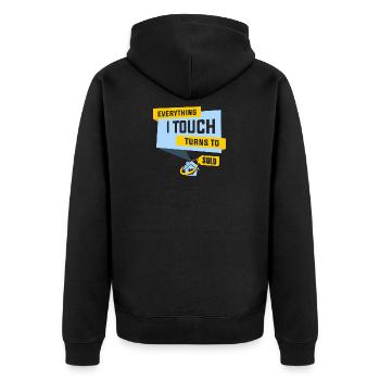 Immobilienmakler Immobilien Vertrieb Shirt - Unisex Premium Bio Zip Hoodie - Schwarz - Hinten - Nico (187cm)