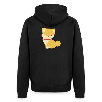 Shiba - Unisex Premium Bio Zip Hoodie - Schwarz - Hinten - Nico (187cm)