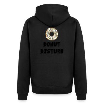 Donut disturb / gift idea - Unisex Premium Organic Zip Hoodie - black - Back - Nico (187cm)