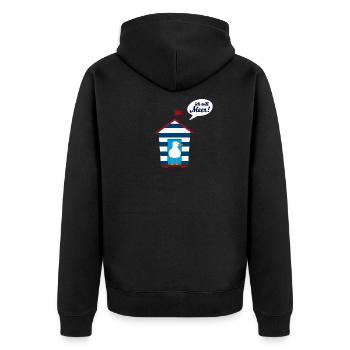 ich will Meer - Unisex Premium Bio Zip Hoodie - Schwarz - Hinten - Nico (187cm)