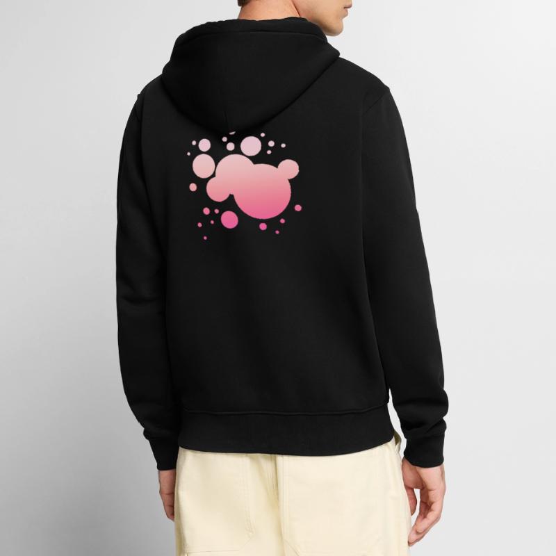 Conception d'éclaboussure de couleur simple éclaboussure de couleur rose Veste à capuche bio Premium Unisexe