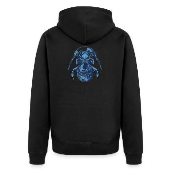 Crâne - Coucou - Cadeau - Veste à capuche bio Premium Unisexe - noir - Dos - Nico (187cm)