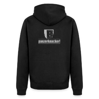 Panzerknacker - Unisex Premium Bio Zip Hoodie - Schwarz - Hinten - Nico (187cm)