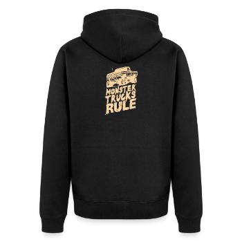 Monster Trucks Rule Monster Truck Car Gift - Unisex Premium Organic Zip Hoodie - black - Back - Nico (187cm)