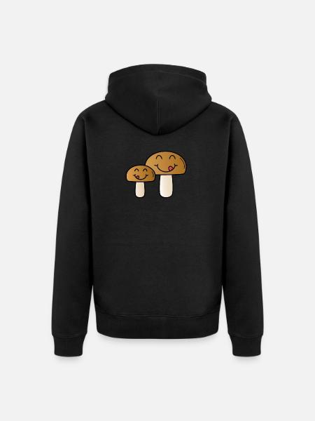 Pilze - Unisex Premium Bio Zip Hoodie - Schwarz