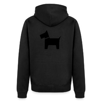 Idée de cadeau de symbole de chien - Veste à capuche bio Premium Unisexe - noir - Dos - Nico (187cm)