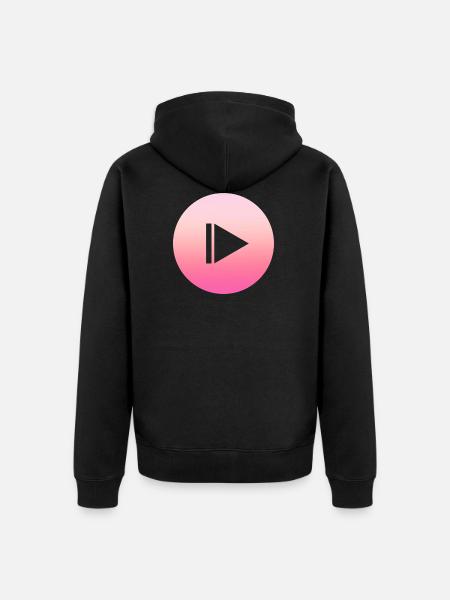 Design rose simple et simple - Veste à capuche bio Premium Unisexe - noir