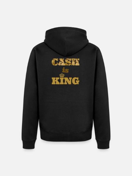 cash is king - Unisex Premium Organic Zip Hoodie - black