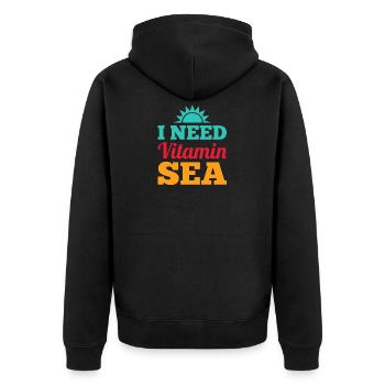 J'ai besoin de VITAMIN LAC - plage s'il vous plaît cadeau mer - Veste à capuche bio Premium Unisexe - noir - Dos - Nico (187cm)
