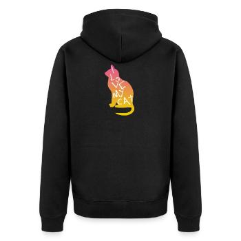 I love my cat - Unisex Premium Bio Zip Hoodie - Schwarz - Hinten - Nico (187cm)