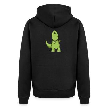 Dino dabbing gift hip hop dance dancing trex - Unisex Premium Organic Zip Hoodie - black - Back - Nico (187cm)