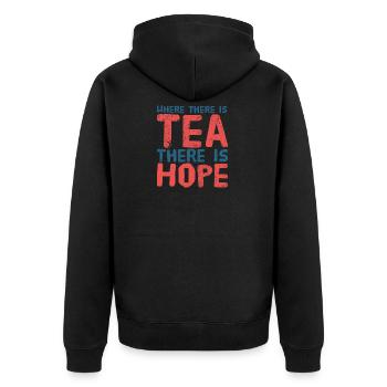 Tea Lover Shirt - Tea Lover's Gift - Unisex Premium Organic Zip Hoodie - black - Back - Nico (187cm)