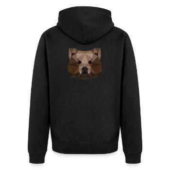 Bär geometrisch Geschenk idee bear Braunbär Tier - Unisex Premium Bio Zip Hoodie - Schwarz - Hinten - Nico (187cm)