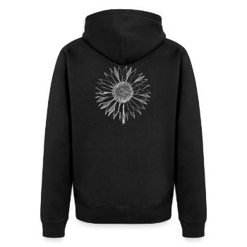 Sommer Sonnenblume. Prima Geschenksidee! - Unisex Premium Bio Zip Hoodie - Schwarz - Hinten - Nico (187cm)