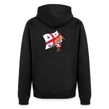 Georgia fan chien - Veste à capuche bio Premium Unisexe - noir - Dos - Nico (187cm)