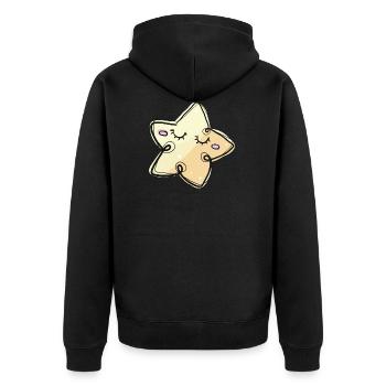STERNCHEN - Unisex Premium Bio Zip Hoodie - Schwarz - Hinten - Nico (187cm)