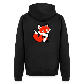 Fox Fox Paw rétro conception de chemise de pixel - Veste à capuche bio Premium Unisexe - noir - Dos - Nico (187cm)