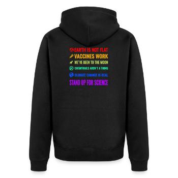 Défendez la chemise science - Veste à capuche bio Premium Unisexe - noir - Dos - Nico (187cm)
