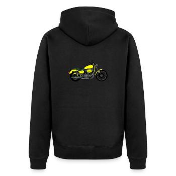Motorcycle Chopper Cruiser - Unisex Premium Organic Zip Hoodie - black - Back - Nico (187cm)