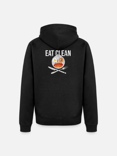 Eat clean - Unisex Premium Organic Zip Hoodie - black