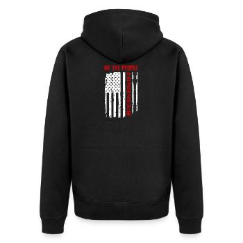 We The People Si Vis Pacem Para Bellum T-shirt - Unisex Premium Organic Zip Hoodie - black - Back - Nico (187cm)
