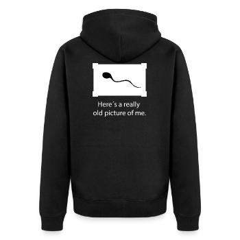 Old Picture of me - Unisex Premium Organic Zip Hoodie - black - Back - Nico (187cm)