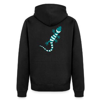 Gecko Salamander Lizard Reptile cadeau d'escalade - Veste à capuche bio Premium Unisexe - noir - Dos - Nico (187cm)