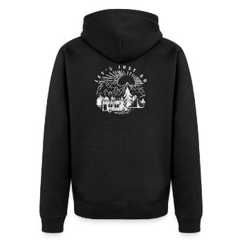 Lets just go gift camper camper shirt - Unisex Premium Organic Zip Hoodie - black - Back - Nico (187cm)