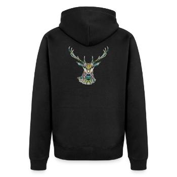 cerf - Veste à capuche bio Premium Unisexe - noir - Dos - Nico (187cm)