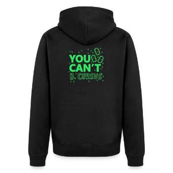 You Cannot B. Cereus Lustiges Biologie Science Tee - Unisex Premium Bio Zip Hoodie - Schwarz - Hinten - Nico (187cm)