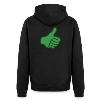 Pouce vert - Veste à capuche bio Premium Unisexe - noir - Dos - Nico (187cm)