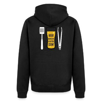 Cuisson de la bière faire cuire barbecue cadeau barbecue pinces - Veste à capuche bio Premium Unisexe - noir - Dos - Nico (187cm)
