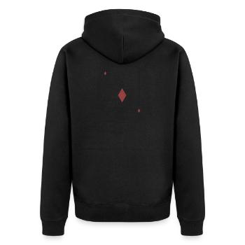 Spielkarte Dame Karte Karo Geschenk Skat Poker - Unisex Premium Bio Zip Hoodie - Schwarz - Hinten - Nico (187cm)