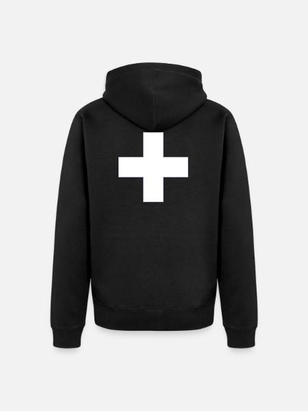 cross - Unisex Premium Organic Zip Hoodie - black
